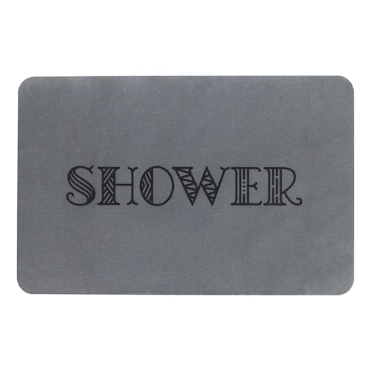 FloorPops Gray Shower Stone Non-Slip Bath Mat